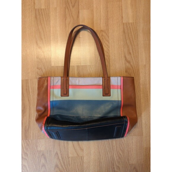 Fossil Emma Tote Shoulder Bag Multicolor Patchwork Leather Large - Picture 3 of 14
